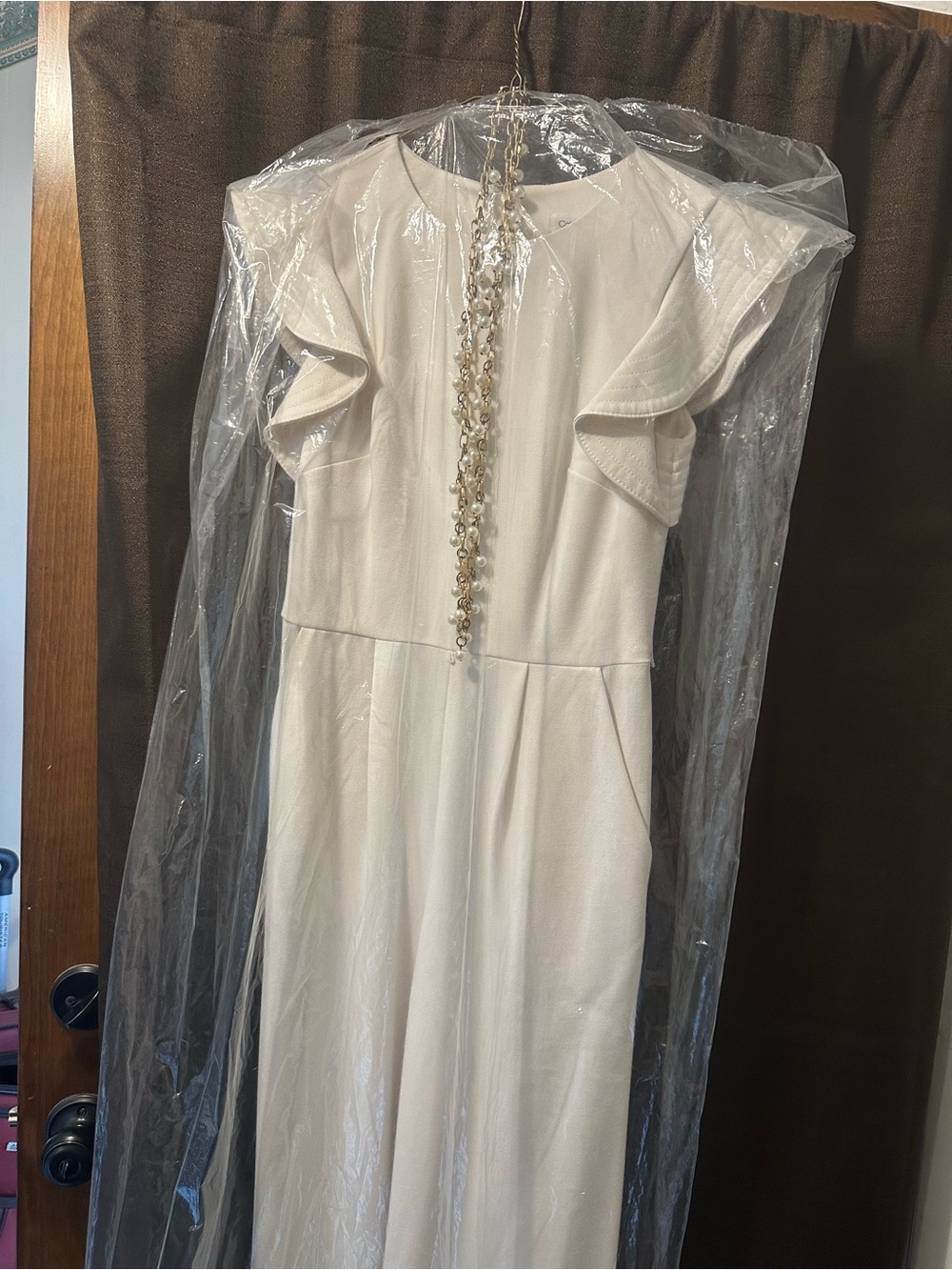 Girls' Cream Ruffle-Sleeve Dress - Elegant Occasion Wear